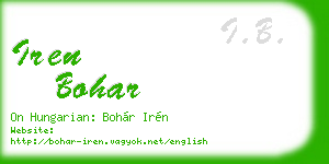 iren bohar business card